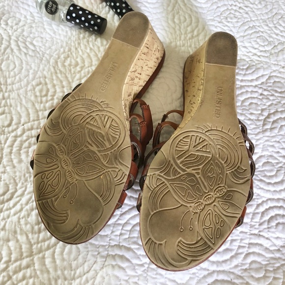 Kenneth Cole Unlisted leather wedge sandals studs - Picture 6 of 8